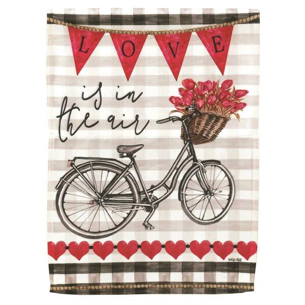Recinto 13 x 18 in. Love is in the Air Bicycle Printed Garden Flag RE3463915